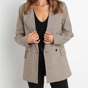 Petal & Pup Black and White Checkered Blazer